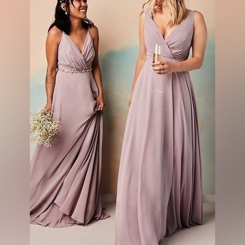 CELEBRATE DB STUDIO v-neck tank full skirt bridesmaid dress in Quartz F20228 - Picture 2 of 8